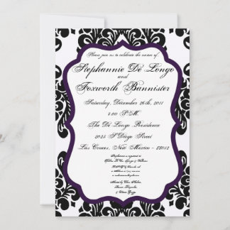5x7 Damask Lace Fancy Elegant Wedding Invitations