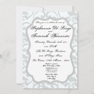 5x7 Damask Lace Fancy Elegant Wedding Invitations