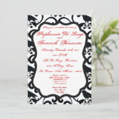 5x7 Damask Lace Fancy Elegant Wedding Invitations (Debout devant)