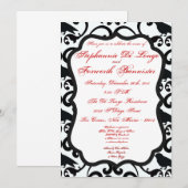 5x7 Damask Lace Fancy Elegant Wedding Invitations (Devant / Derrière)