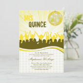 5x7 Danse Jaune Quinceanera Invitation (Debout devant)