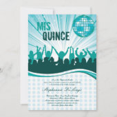 5x7 Danse Turquoise Quinceanera Invitation (Devant)