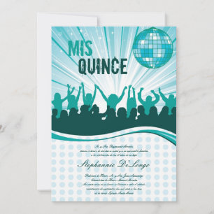 5x7 Danse Turquoise Quinceanera Invitation