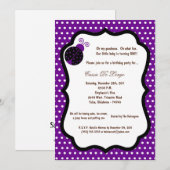 5x7 Dark Purple Bug Anniversaire Invitation de fêt (Devant / Derrière)