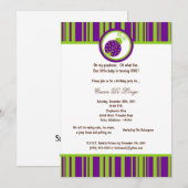 5x7 Darple Purple Bug Invitation de fête d'anniver (Devant / Derrière)