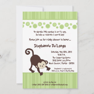 5x7 de groene Uitnodiging van het Baby shower van