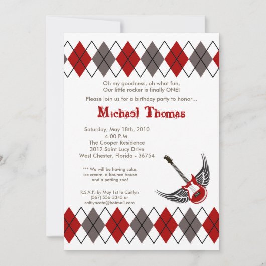 5x7 de Uitnodiging van de Partij van de Verjaardag (Voorkant)