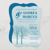 5x7 Deux arbres d'hiver Faire-part de mariage du s (Devant / Derrière)