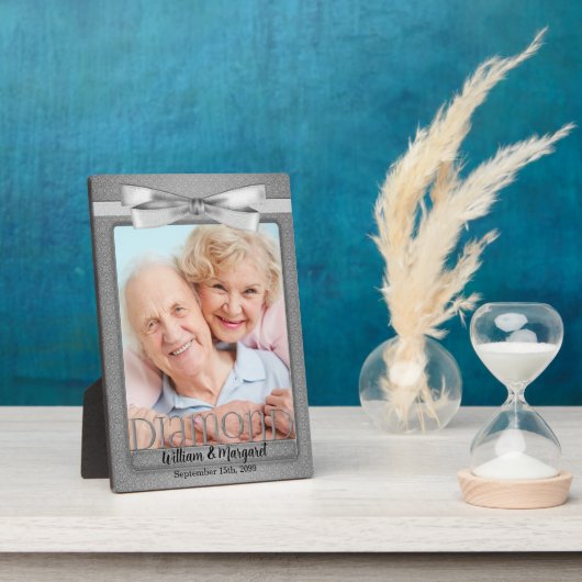 5x7 Diamant 60ste Huwelijksjubileum Foto Fotoplaat (Zijkant)