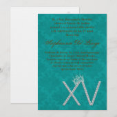 5x7 Diamant Topaz Quinceanera Invitation Anniversa (Devant / Derrière)