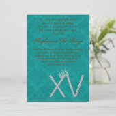 5x7 Diamant Topaz Quinceanera Invitation Anniversa (Debout devant)