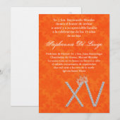 5x7 Diamant Topaz Quinceanera Invitation Anniversa (Devant / Derrière)