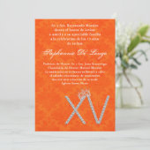 5x7 Diamant Topaz Quinceanera Invitation Anniversa (Debout devant)