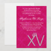 5x7 Diamant Topaz Quinceanera Invitation Anniversa (Devant / Derrière)