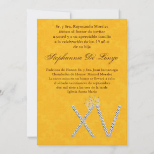 5x7 Diamant Topaz Quinceanera Invitation Anniversa