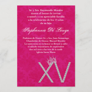 5x7 Diamond Topaz Quinceanera Birthday Uitnodiging