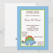 5x7 Dinosaur Invitation de fête d'anniversaire (Devant / Derrière)