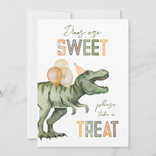 5x7 Dinosaur Treat Sign Kaart (Voorkant)