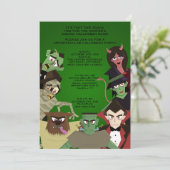 5x7 DraculaMonster Halloween Bash Party Invitation Kaart (Staand voorkant)
