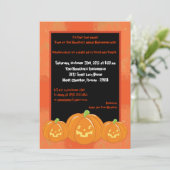 5x7 Éffrayant Enfants Orange Halloween Invitation (Debout devant)