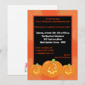 5x7 Éffrayant Enfants Orange Halloween Invitation (Devant / Derrière)