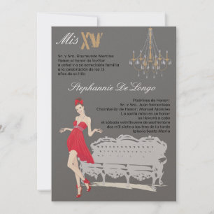 5x7 Elegant Party Quinceanera Birthday Uitnodiging