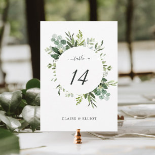 5x7 Eucalyptus Green Foliage Weddenschap Table Num Kaart
