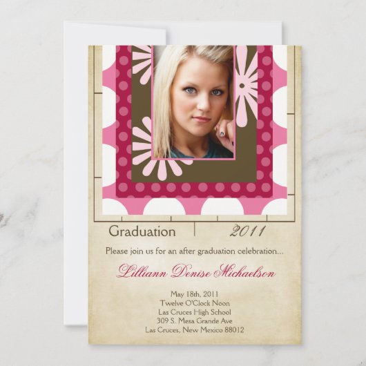 5x7 Faire-part de graduation photo des montres en (Devant)