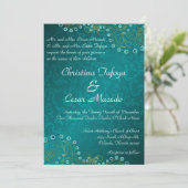 5x7 Faire-part de mariage Arabe Turquoise Inde (Debout devant)