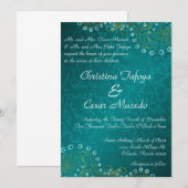 5x7 Faire-part de mariage Arabe Turquoise Inde (Devant / Derrière)