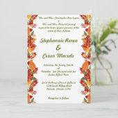 5x7 Faire-part de mariage automne feuillage Feuill (Debout devant)