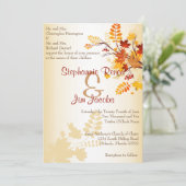 5x7 Faire-part de mariage Automne Feuilles d'autom (Debout devant)