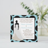 5x7 Faire-part de mariage bleu clair à point (Debout devant)