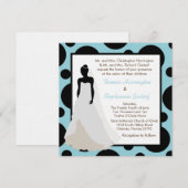5x7 Faire-part de mariage bleu clair à point (Devant / Derrière)