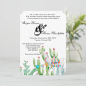 5x7 Faire-part de mariage Boho Llama Cactus bohémi (Debout devant)
