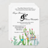 5x7 Faire-part de mariage Boho Llama Cactus bohémi (Devant / Derrière)