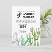 5x7 Faire-part de mariage Boho Llama Cactus bohémi (Debout devant)