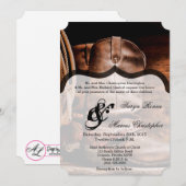 5x7 Faire-part de mariage Boots de Cowboy Barre Bo (Devant / Derrière)