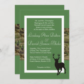 5x7 Faire-part de mariage Cerf vert et Camo (Devant / Derrière)