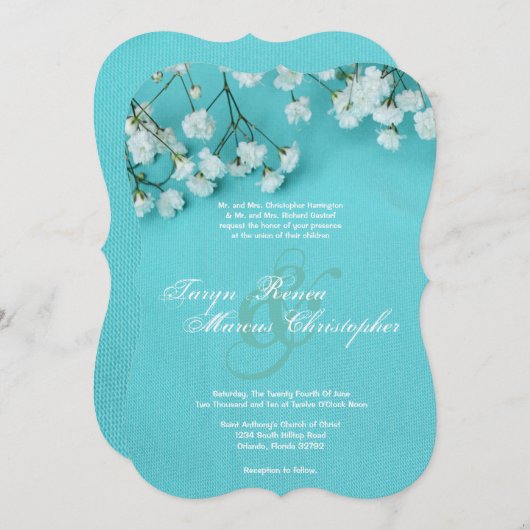 5x7 Faire-part de mariage de fleurs de printemps p (Devant / Derrière)