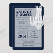 5x7 Faire-part de mariage de lustre de cristal Gli (Devant / Derrière)