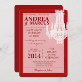 5x7 Faire-part de mariage de lustre de cristal Gli (Devant / Derrière)