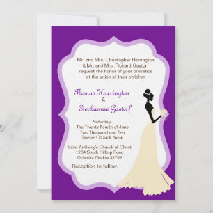 5x7 Faire-part de mariage de mariée violette foncé