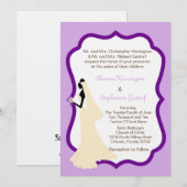 5x7 Faire-part de mariage de mariée violette légèr (Devant / Derrière)