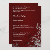 5x7 Faire-part de mariage de tourbillons gris de m (Devant / Derrière)