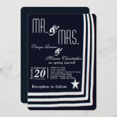 5x7 Faire-part de mariage de vêtements d'été Marin (Devant / Derrière)