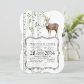 5x7 Faire-part de mariage Deer Doe Buck Woodland H (Debout devant)