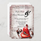 5x7 Faire-part de mariage en bois de pays clé de m (Devant / Derrière)