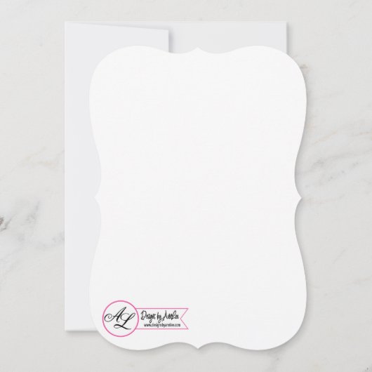 5x7 Faire-part de mariage en coton sur bois foncé (Dos)