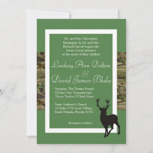 5x7 Faire-part de mariage Green Deer et Camo